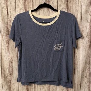 AE cropped good vibes only tee